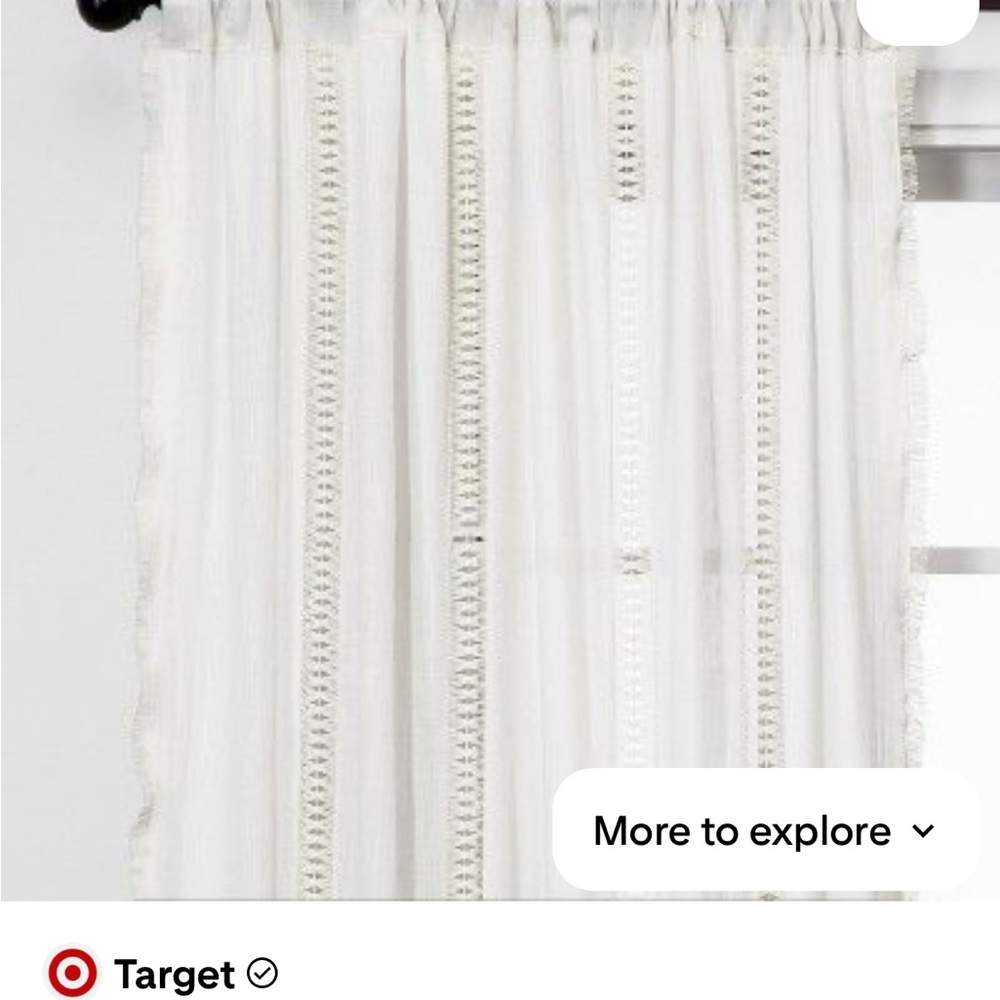 Opalhouse Target White & cream Sheer Curtain Panel